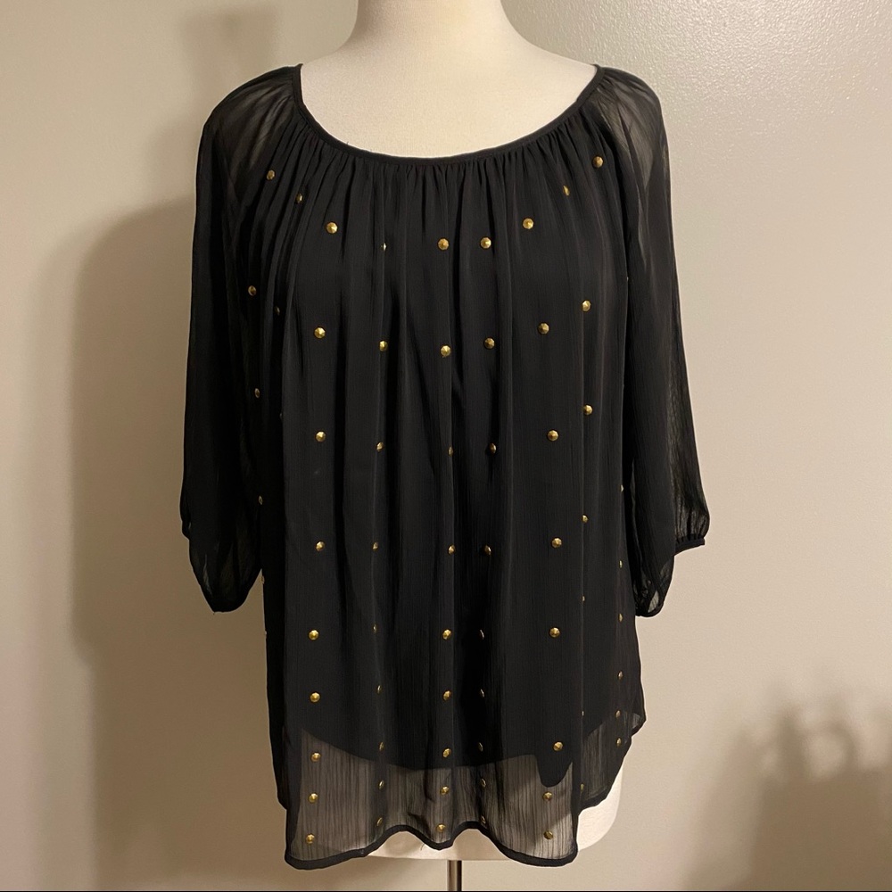 Alyx black and gold studded top small